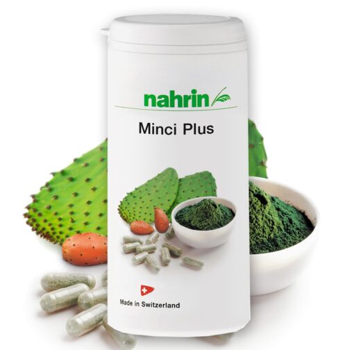 Минки плюс, пищевая добавка с волокнистыми веществами кактуса, спирулиной и хромом для снижения веса (31,6 г/80 капсул).