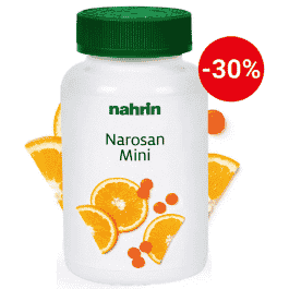 Narosan Mini, dabīgas multivitamīnu konfektes ar apelsīnu garšu, nodrošina vitamīnu dienas devu. 80gab/160g