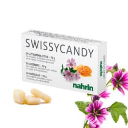 Swissycandy pastilas ar augu ekstraktiem bez cukura. 24pastilas/70g. Kakla kairinājuma un iekaisuma mazināšanai.